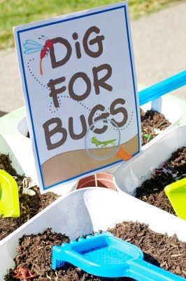 At Romp n' Roll in Katy, TX, opportunities to learn about science everywhere - even digging for bugs in the backyard.